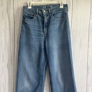 Old Navy Extra High Rise Sky Hi Wide Leg Jeans Soft Pockets Size 4 Tall